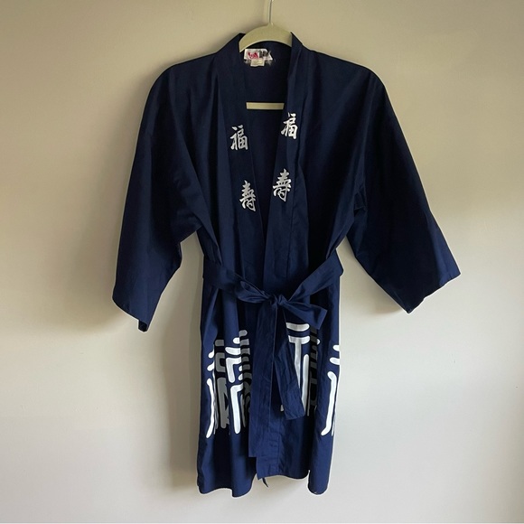 Vintage Gypsy The Clothing Collection of Pier 1 Japanese Print Kimono  Free Size - Picture 1 of 11